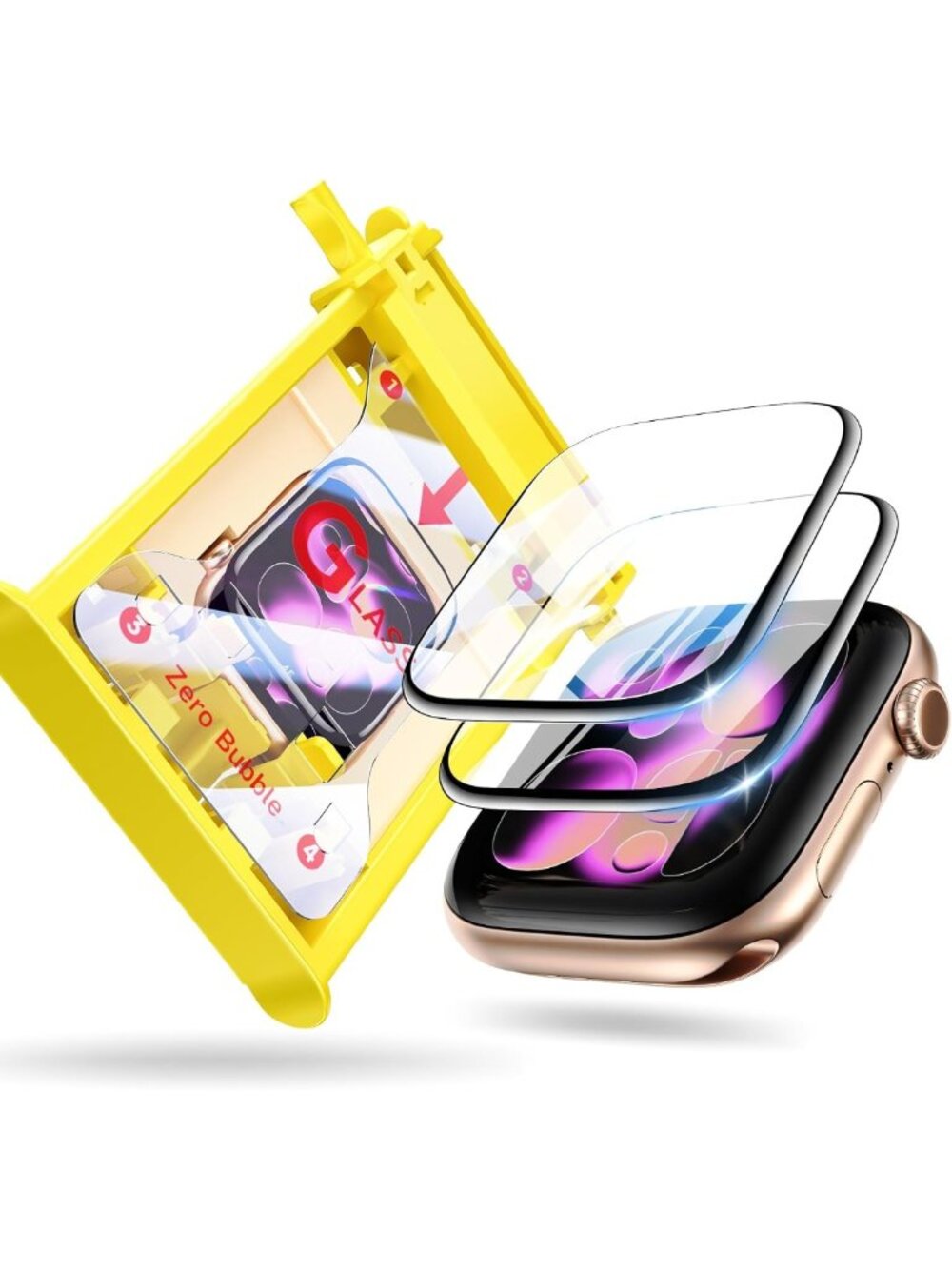 2-Pack 9H Tempered Glass Screen Protector for Apple Watch 42mm - Full Coverage